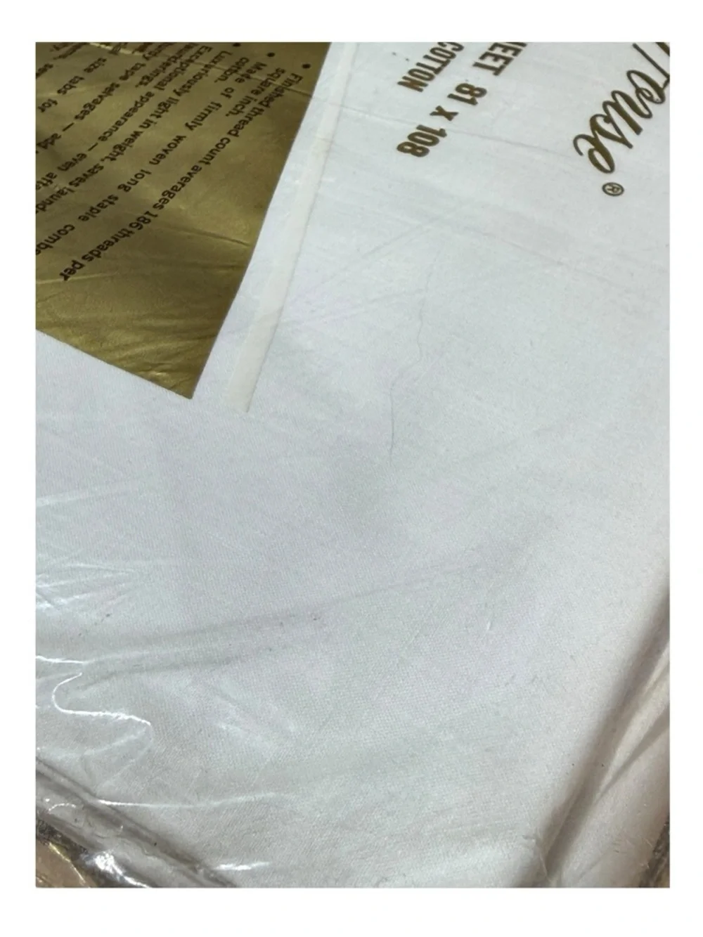 Vintage Vanity House Percale Sheet Double 81x108 White NOS USA Cotton